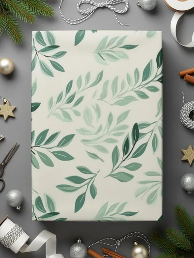 Earthy Green Surface Design Organic Leafy Pattern