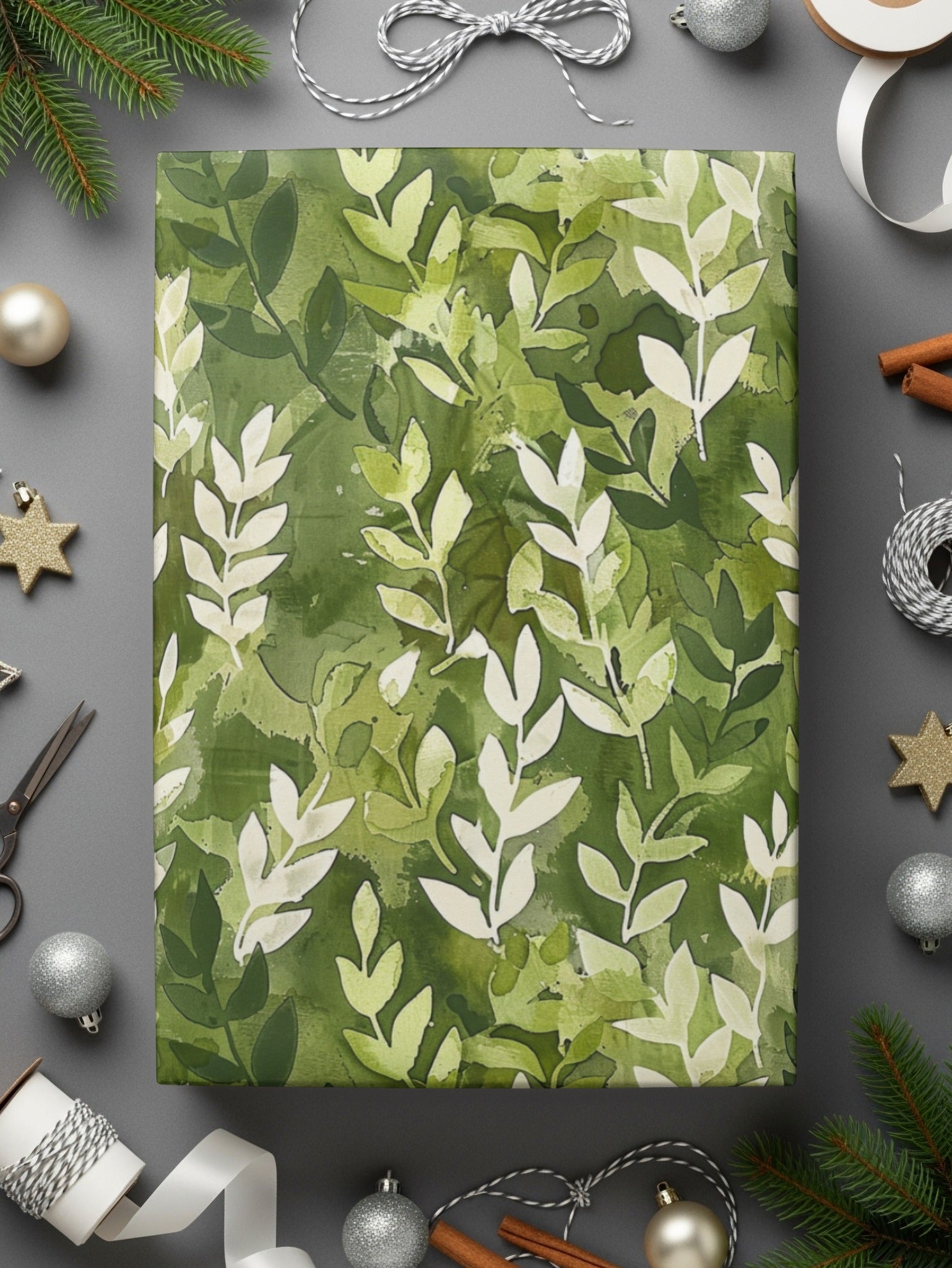 Earthy Green Surface Design Tonal Green Abstract Print