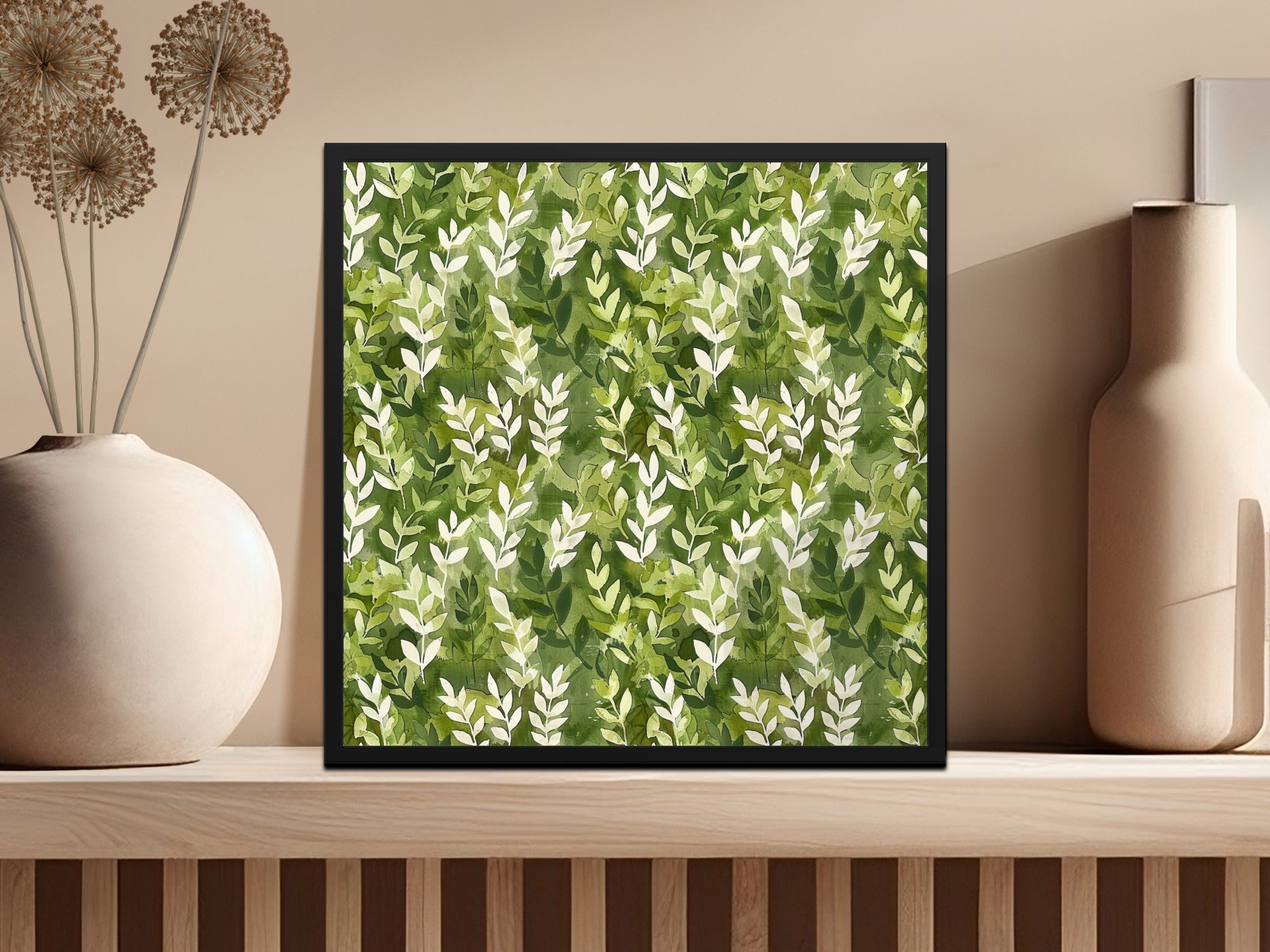 Earthy Green Surface Design Tonal Green Abstract Print
