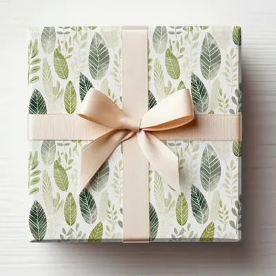Earthy Green Tonal Abstract Leaf Seamless Repeat Pattern