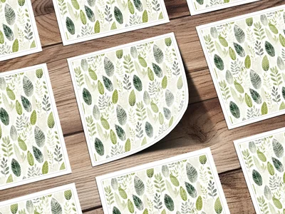 Earthy Green Tonal Abstract Leaf Seamless Repeat Pattern