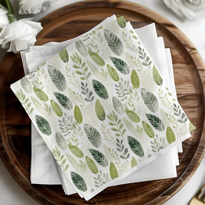 Earthy Green Tonal Abstract Leaf Seamless Repeat Pattern