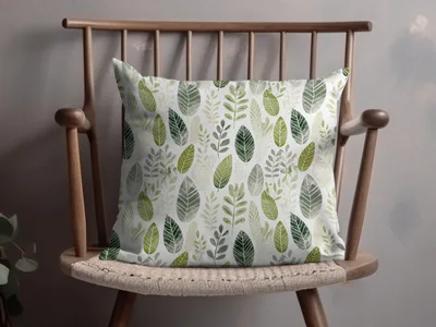 Earthy Green Tonal Abstract Leaf Seamless Repeat Pattern