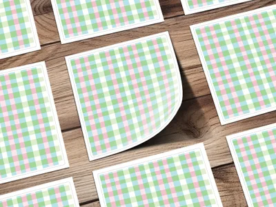 Easter Plaid Pink Green Light Blue Checkered Pattern