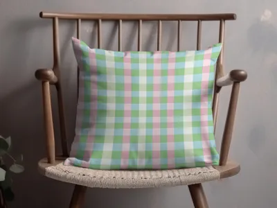 Easter Plaid Pink Green Light Blue Checkered Pattern