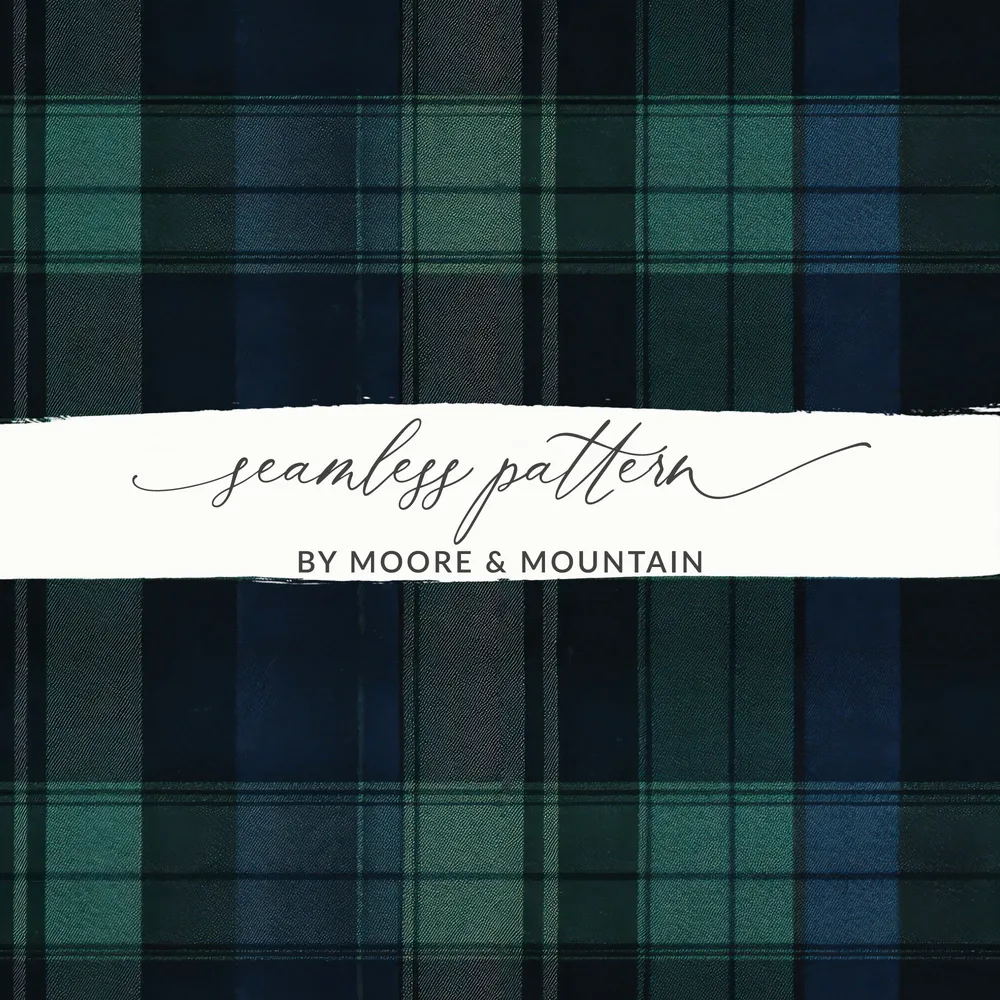 Elegant Black and Green Tartan Seamless Pattern Design Digital