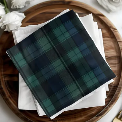 Elegant Black and Green Tartan Seamless Pattern Design Digital