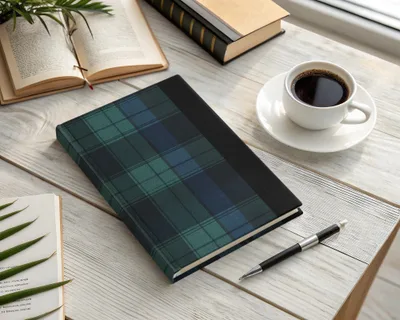 Elegant Black and Green Tartan Seamless Pattern Design Digital