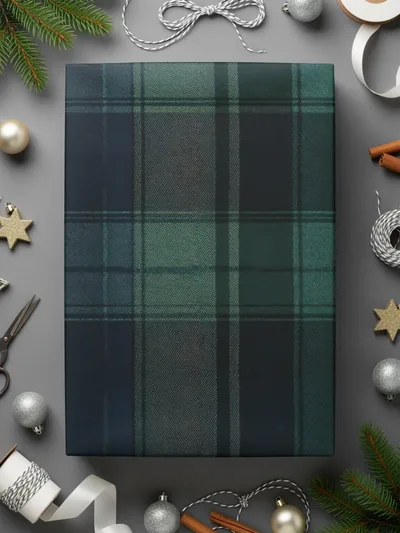 Elegant Black and Green Tartan Seamless Pattern Design Digital