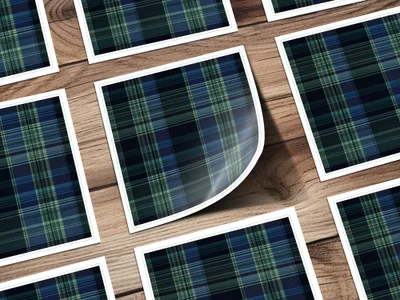 Elegant Blue and Green Interwoven Scottish Tartan Background