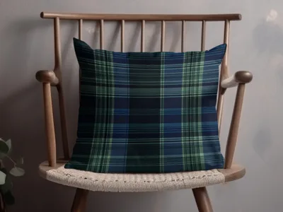 Elegant Blue and Green Interwoven Scottish Tartan Background