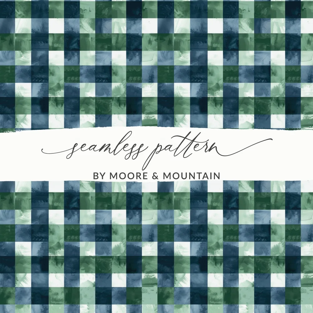 Elegant Blue Green Watercolor Checkered Background Digital