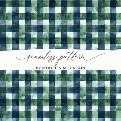 Elegant Blue Green Watercolor Checkered Background Digital