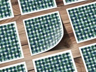 Elegant Blue Green Watercolor Checkered Background Digital
