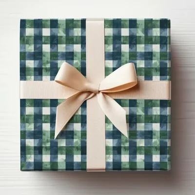 Elegant Blue Green Watercolor Checkered Background Digital