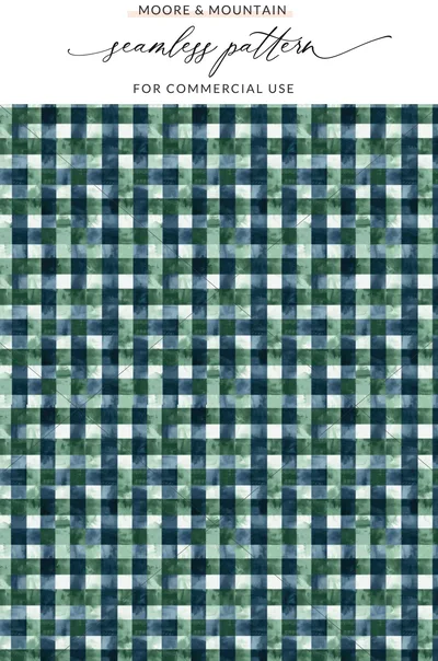 Elegant Blue Green Watercolor Checkered Background Digital