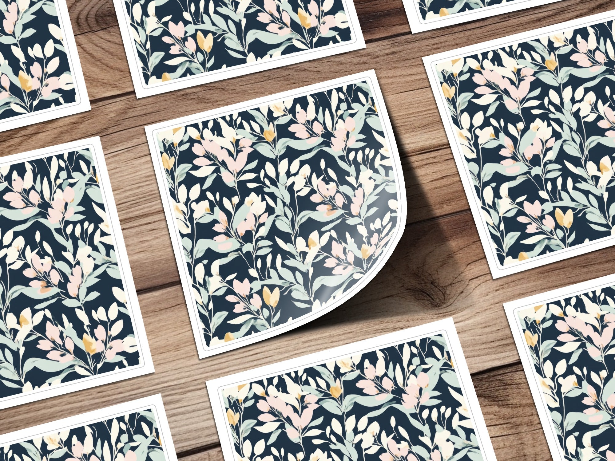 Elegant Digital Artwork: Dark Floral Pattern - Sophisticated Botanical Print