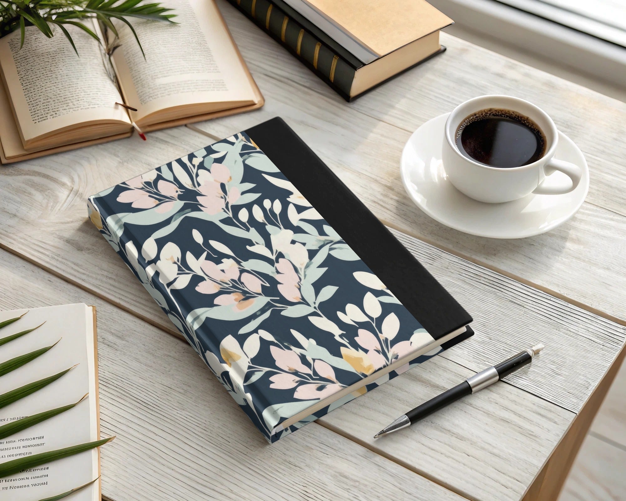 Elegant Digital Artwork: Dark Floral Pattern - Sophisticated Botanical Print
