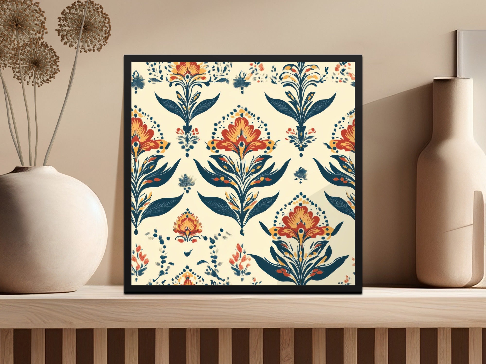 Elegant Floral Arrangement for a Seamless Indian Pattern