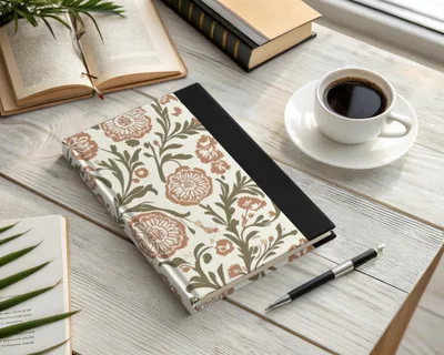 Elegant Floral Arrangement with Indian Motif Kalamkari
