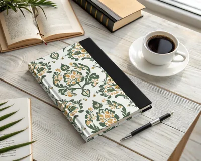 Elegant Floral Green and Mustard Seamless Pattern Design