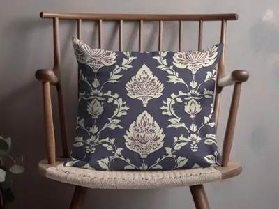 Elegant Floral Seamless Indian Pattern Dark Blue Design