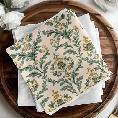 Elegant Floral Seamless Pattern with Greenery and Blooms Digital