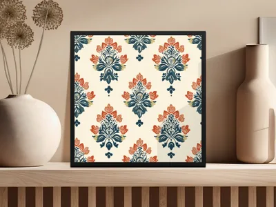 Elegant Seamless Indian Pattern Floral Design Digital Geometric