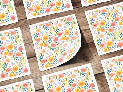 Fearfully Wonderfully Made Digital Art, Watercolor Floral Seamless Pattern, Inspirational Christian Quote, Bible Verse, Printable