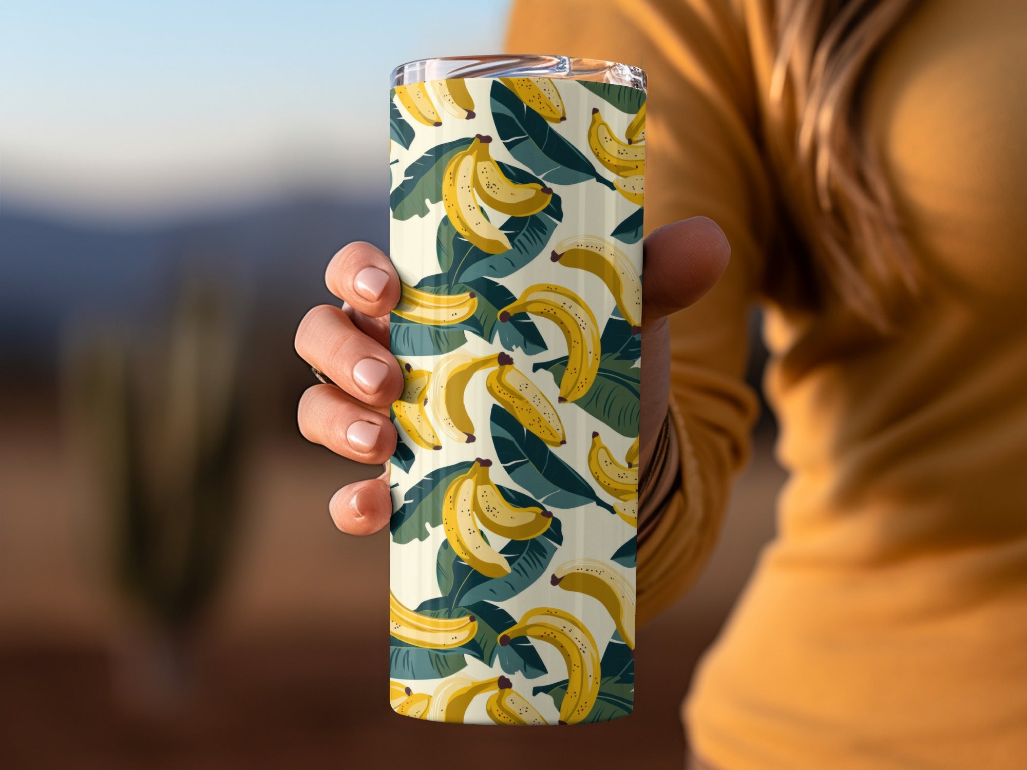Feminine Banana Leaves Fruity Seamless Pattern Commercial Use