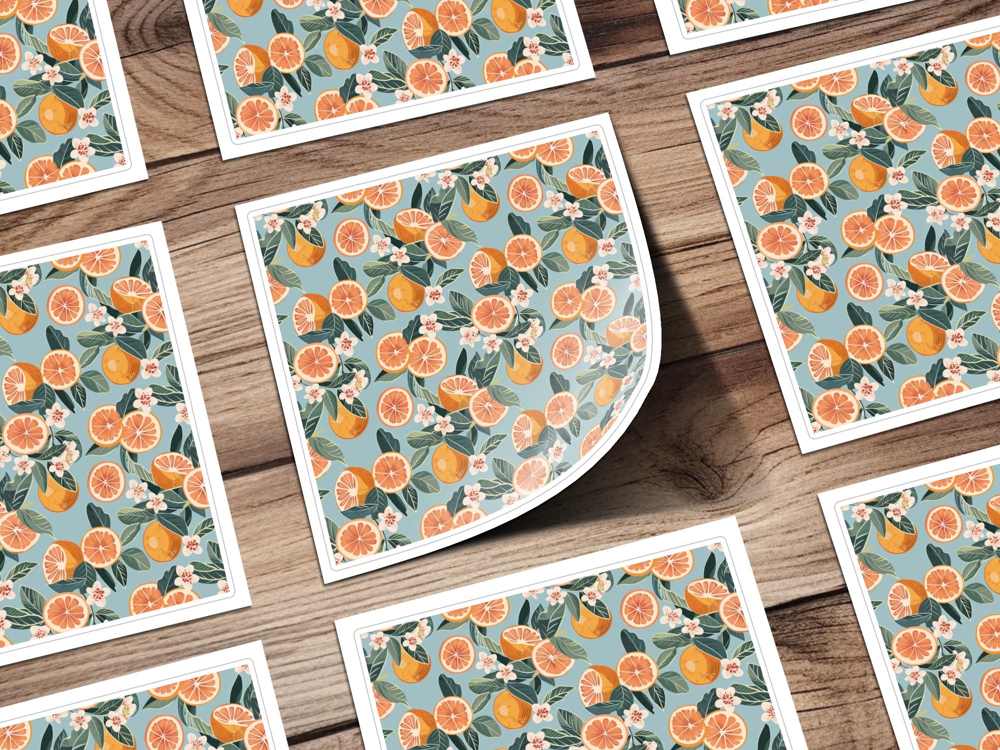 Citrus Girly Oranges Background Citrus Seamless Pattern POD  Commercial License