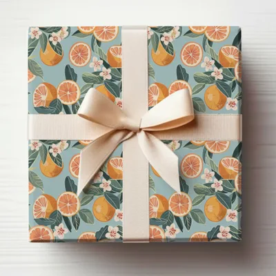 Citrus Girly Oranges Background Citrus Seamless Pattern POD  Commercial License