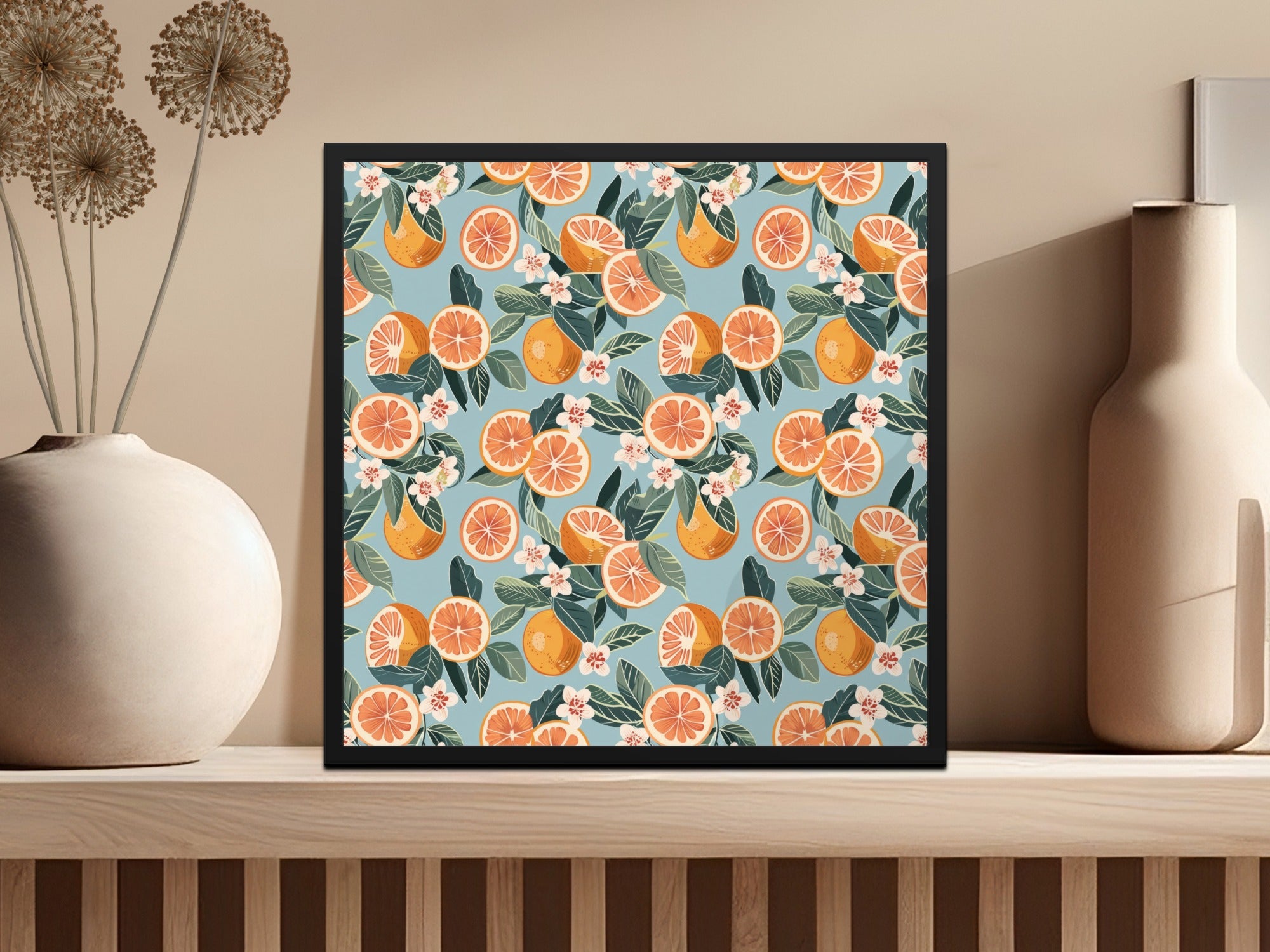 Citrus Girly Oranges Background Citrus Seamless Pattern POD  Commercial License