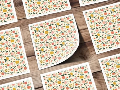 Teachers Background Cute Fall Apples Feminine Seamless Pattern Commercial Use Digital Paper Sublimation Design