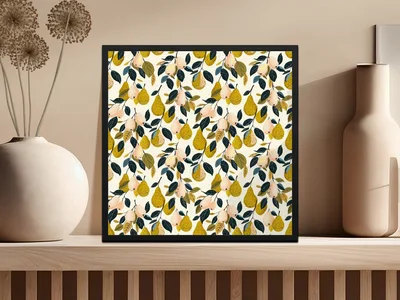 Fall Pears Seamless Pattern Commercial Use with License
