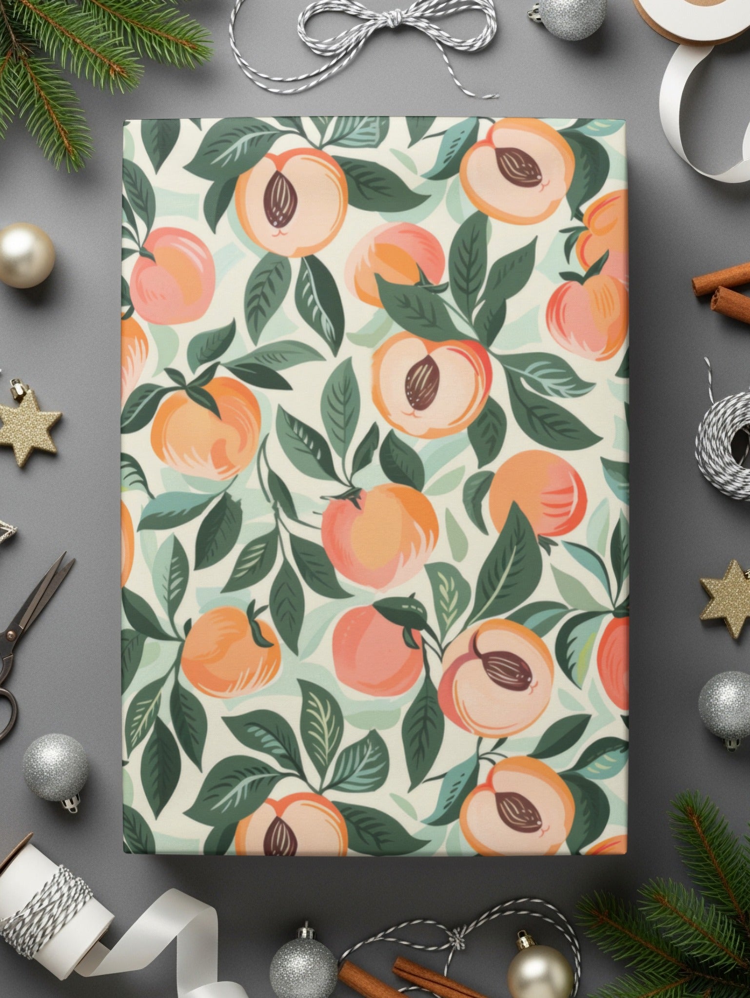 Feminine Painted Peaches Seamless Pattern For Sublimation Commercial