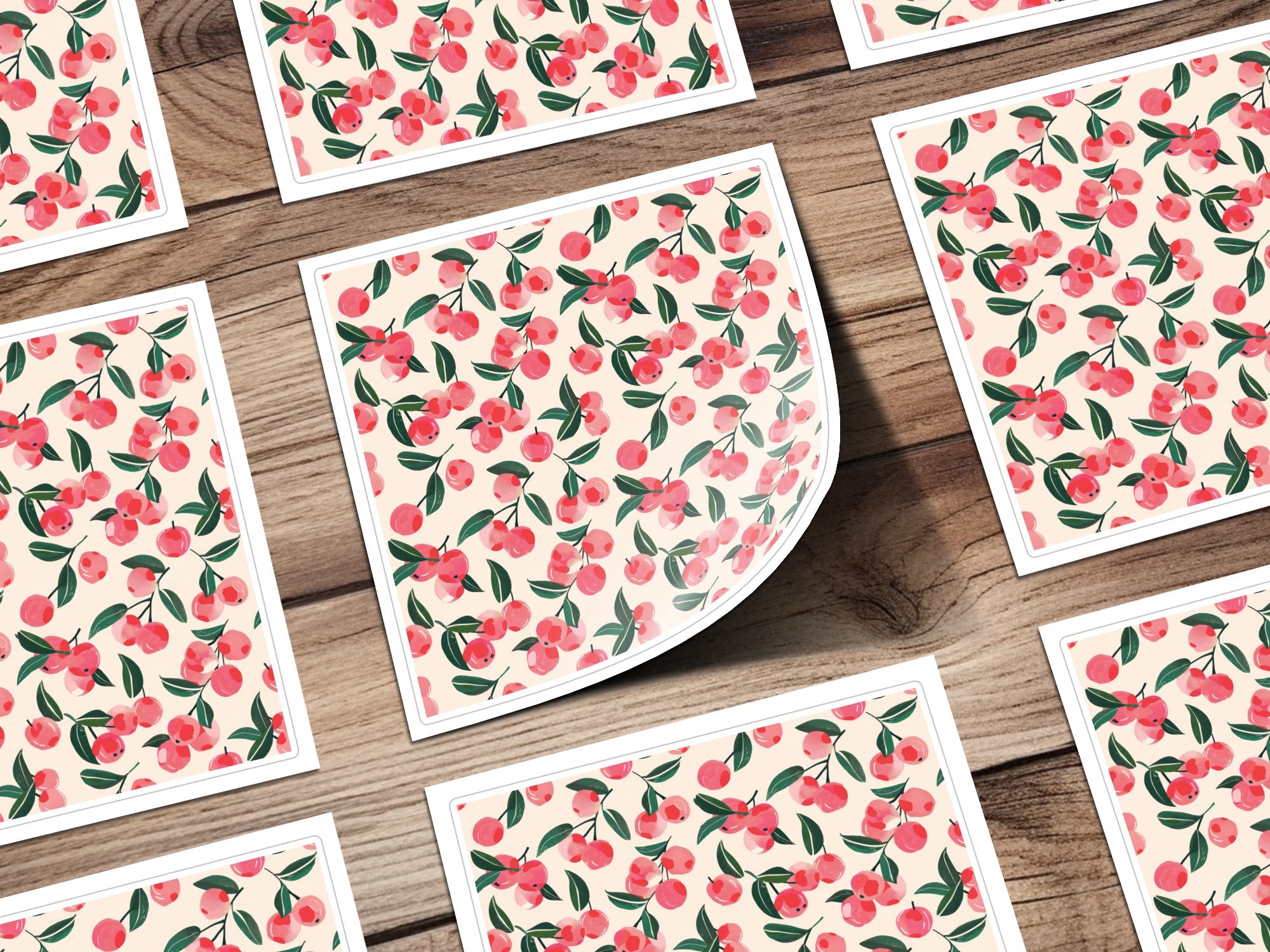 Girly Cherry Seamless Pattern for Sublimation Commercial Use