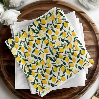 Gouache Lemons Background Seamless Pattern Girly Fruit Seamless Pattern PNG