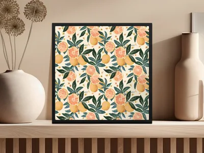 Feminine Citrus Seamless Pattern High Resolution Commercial Use