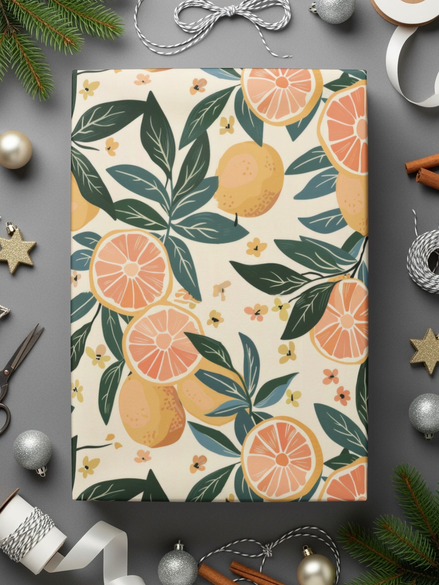 Feminine Citrus Seamless Pattern High Resolution Commercial Use
