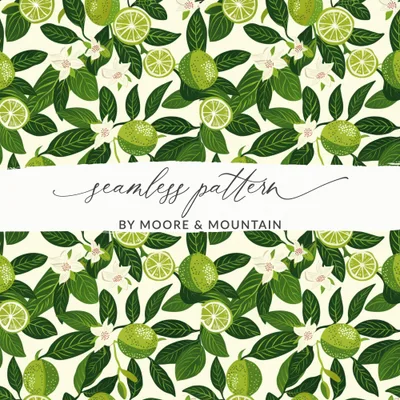 Seamless Tropical Limes Pattern for Sublimation Commercial Use
