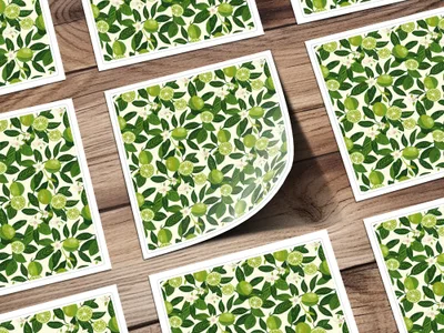 Seamless Tropical Limes Pattern for Sublimation Commercial Use