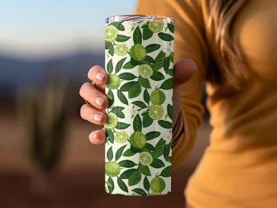 Seamless Tropical Limes Pattern for Sublimation Commercial Use