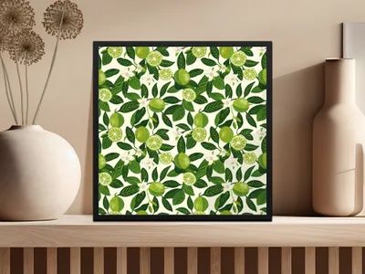 Seamless Tropical Limes Pattern for Sublimation Commercial Use