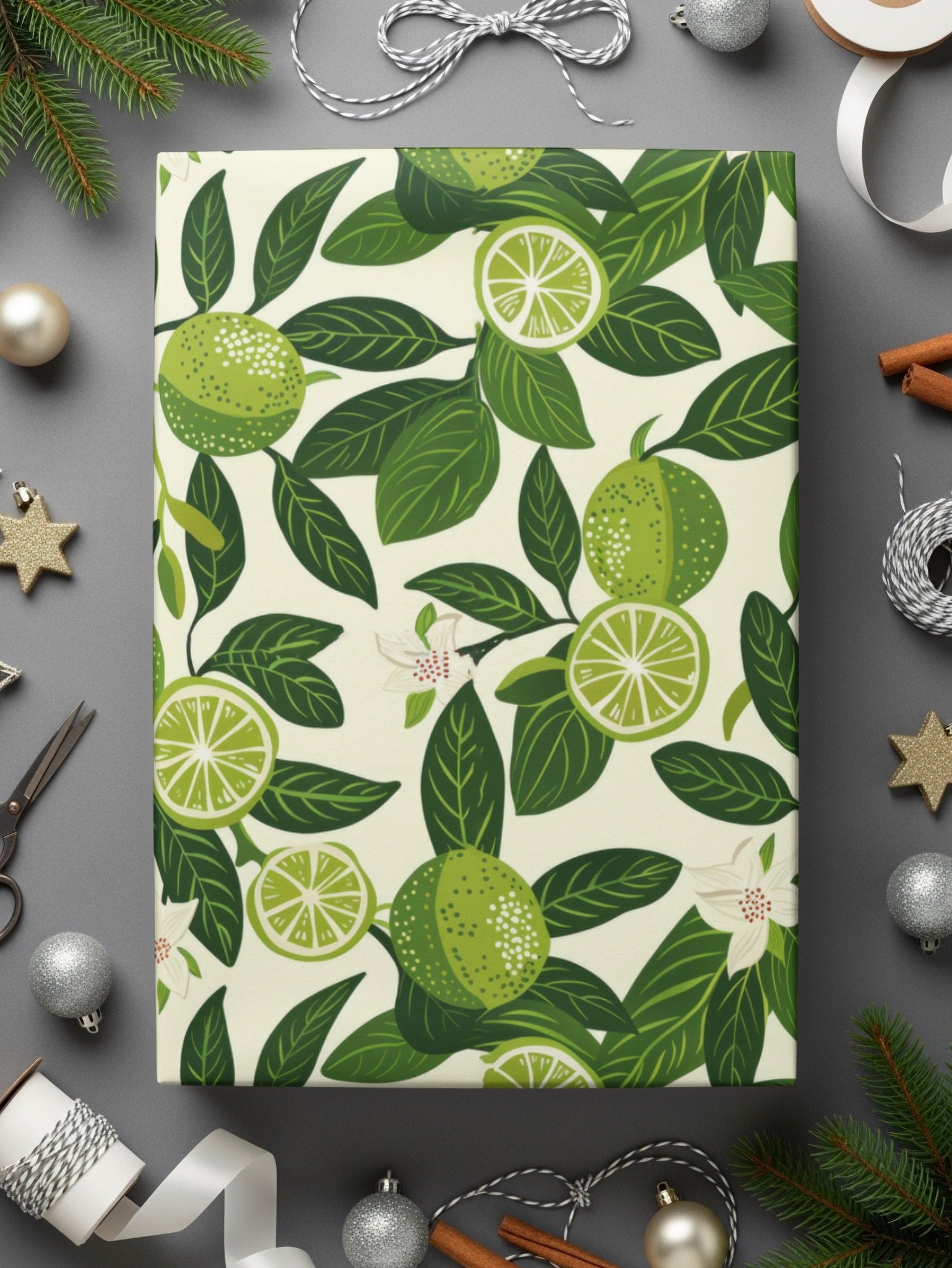 Seamless Tropical Limes Pattern for Sublimation Commercial Use