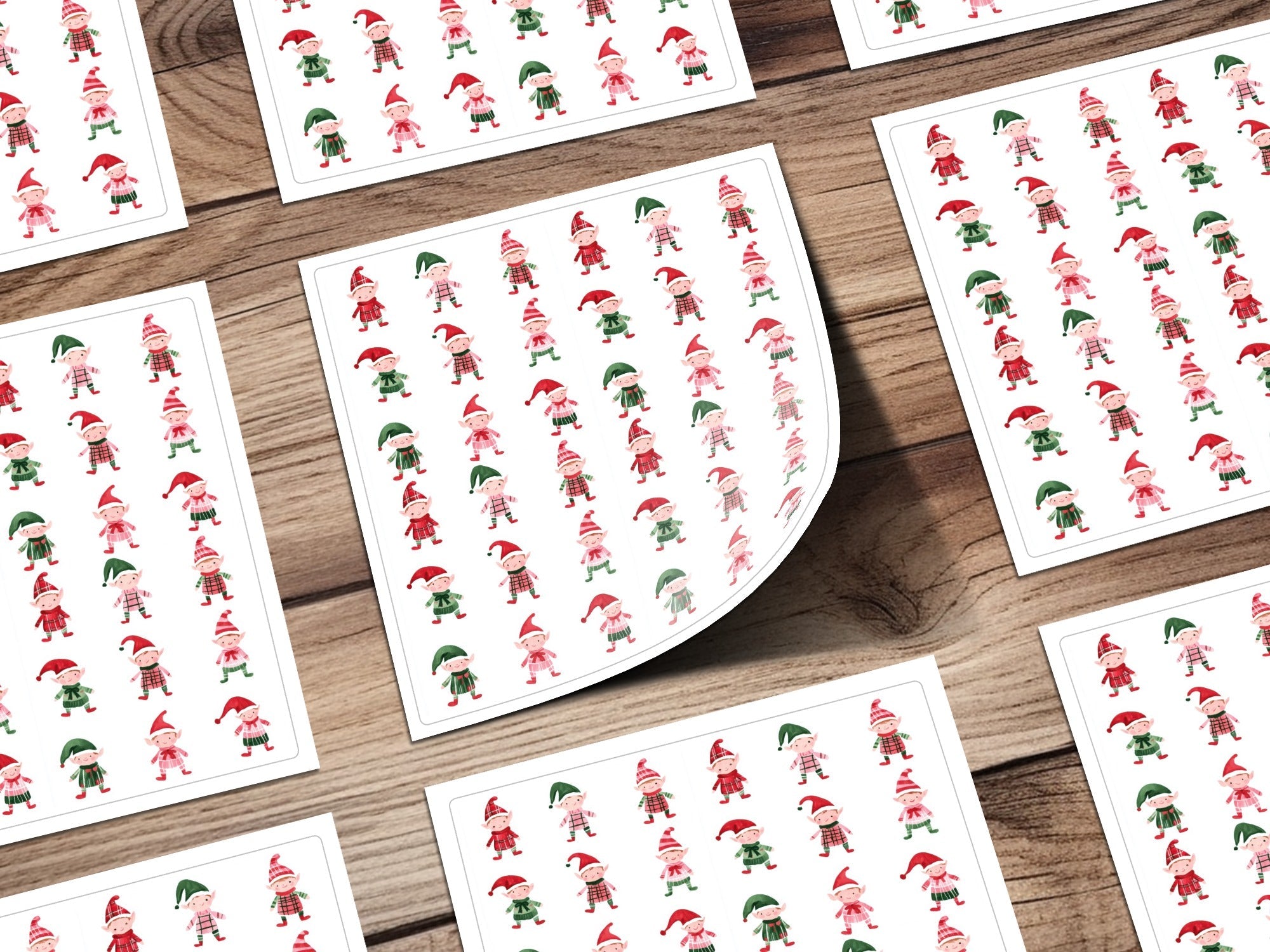 Festive Christmas Elves Pattern Holiday Season Fun Digital