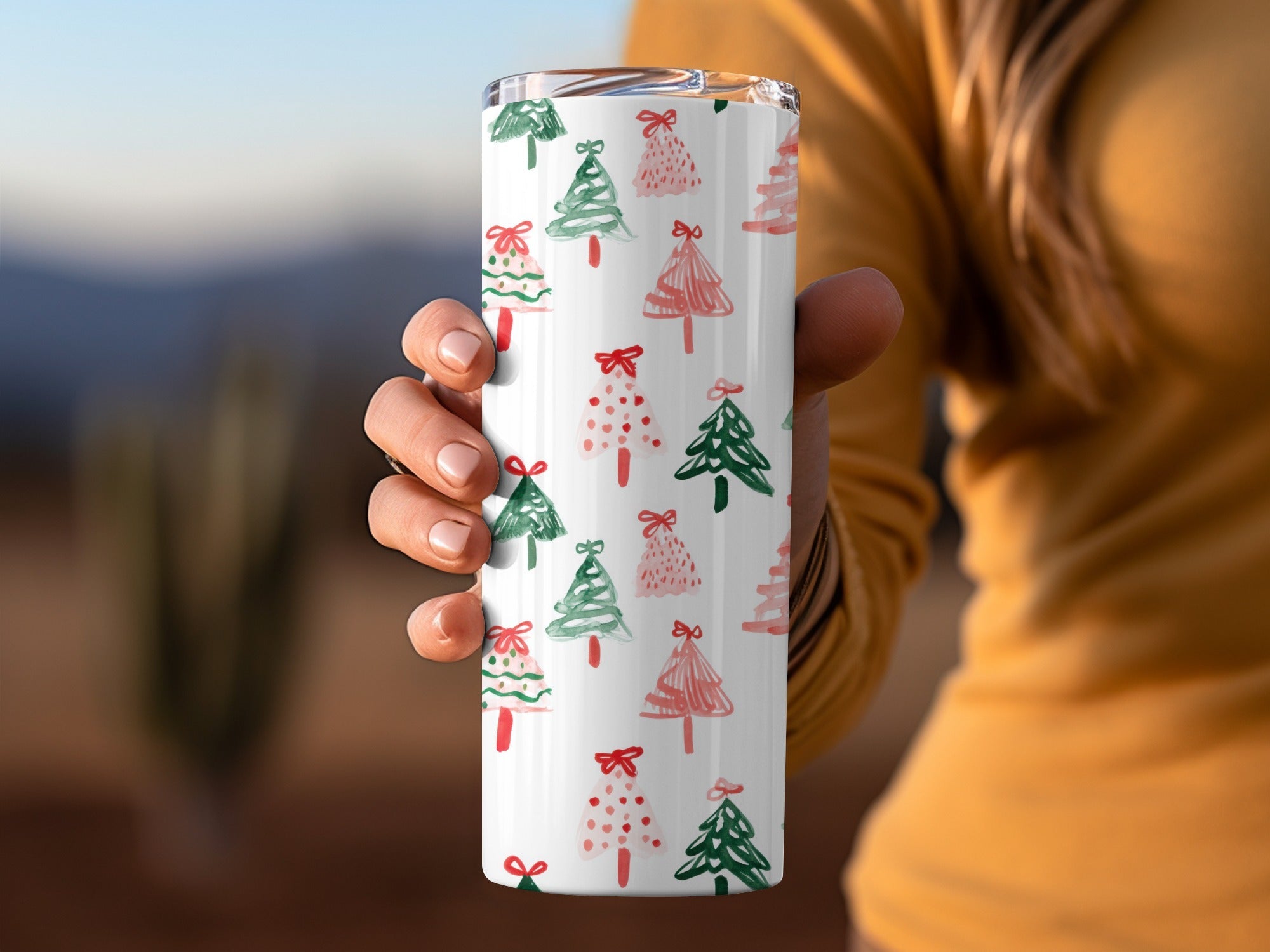 Festive Christmas Trees Illustration Seamless Pattern Digital