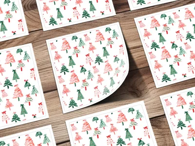 Festive Christmas Trees Illustration Seamless Pattern Digital