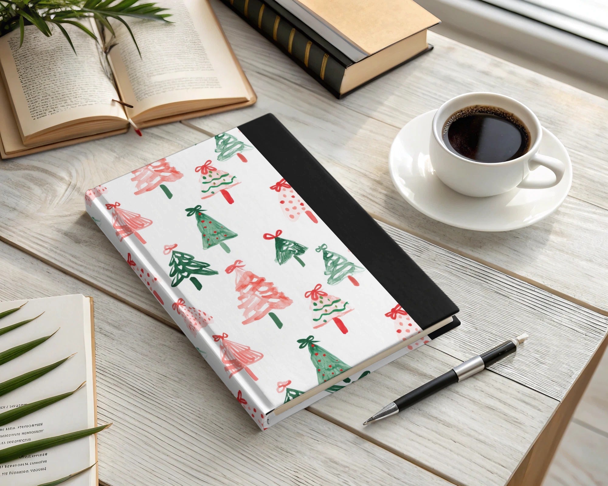 Festive Christmas Trees Illustration Seamless Pattern Digital