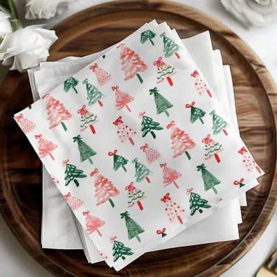 Festive Christmas Trees Illustration Seamless Pattern Digital